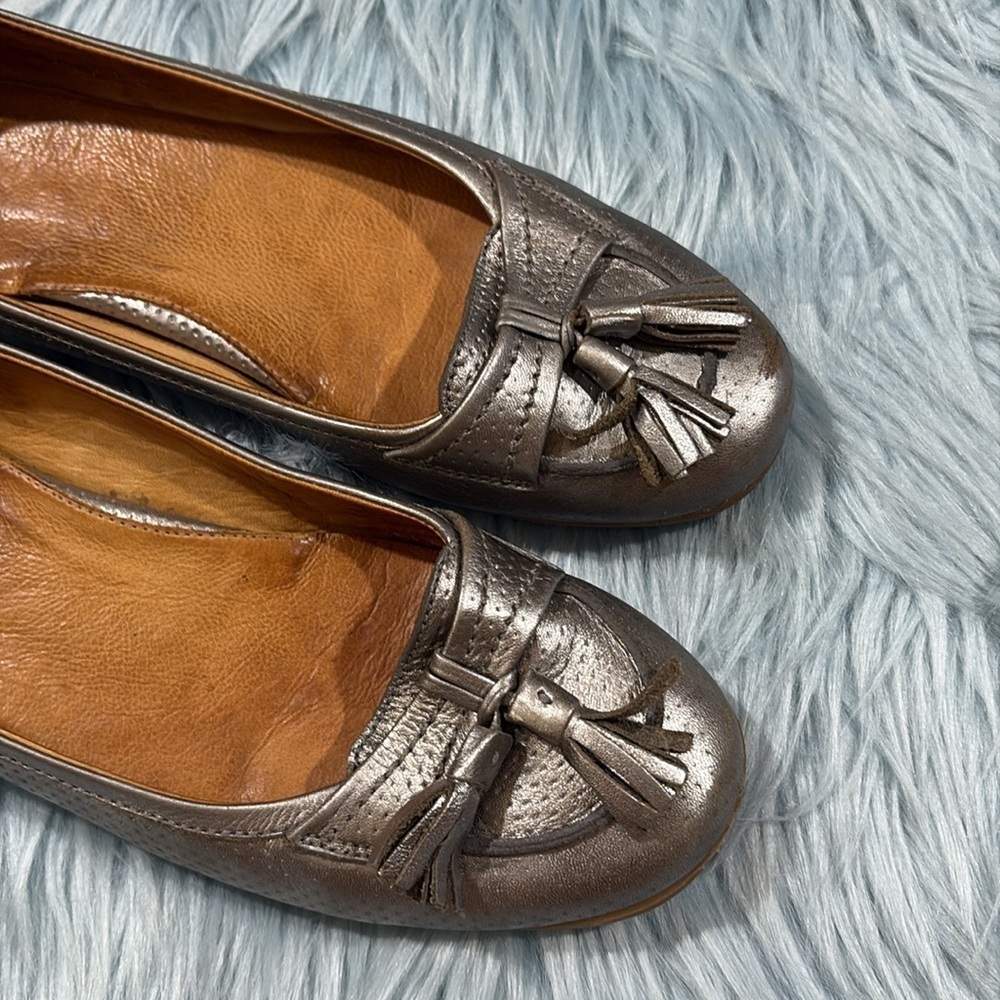 Peter Millar Metallic Tassel Leather Car Slip On Loafers - Picture 3 of 11